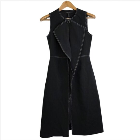 BCBG MaxAzria Black Longline Zip-Up Draped Vest - Picture 4 of 4